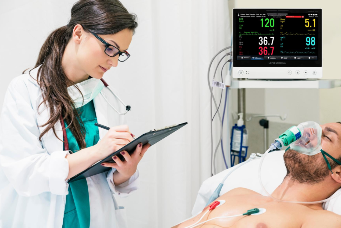Synchronous 12lead ECG Support 3.5.6.10 multiple electrode connections, up to 12 leads of ECG can be...