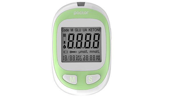 Poctor® blood glucose, ketone body, uric acid detector