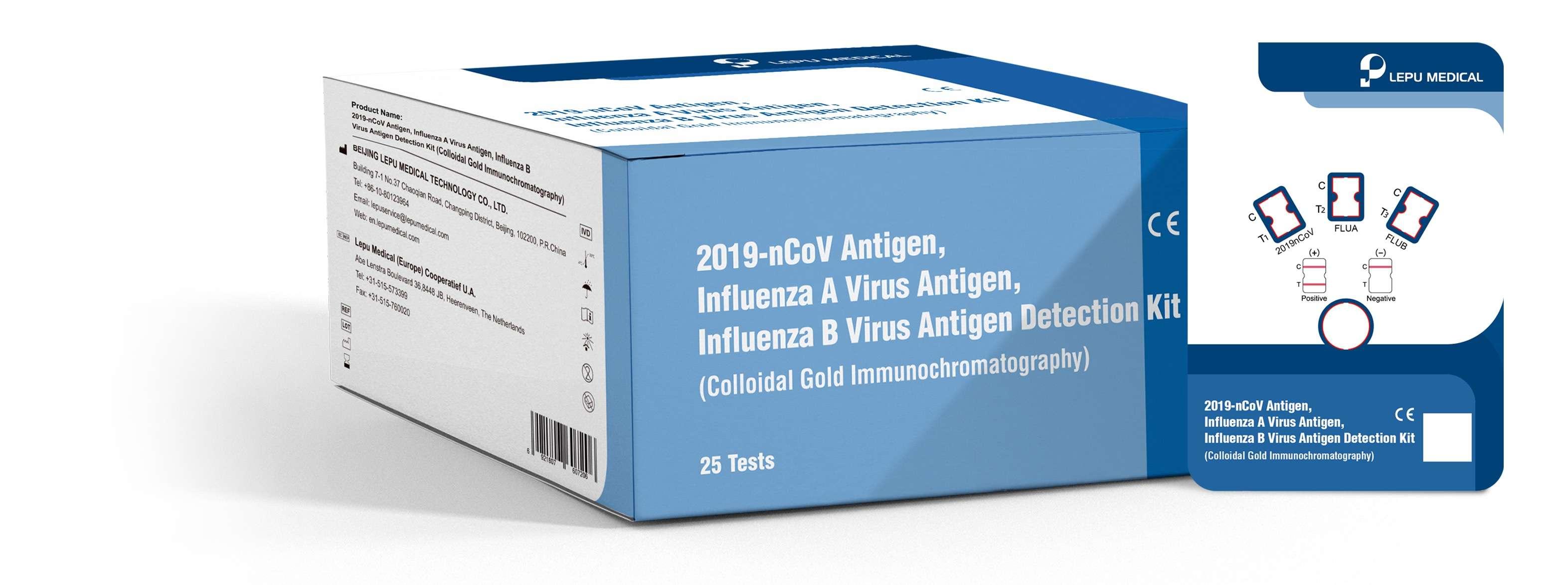 3-in-1 (Covid-19, Flu A, Flu B) Antigen Detection Kit